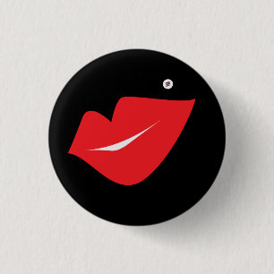 Pin del botón de los labios rojos de la firma de