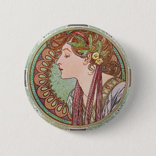 Pin del botón de Nouveau del arte del laurel de