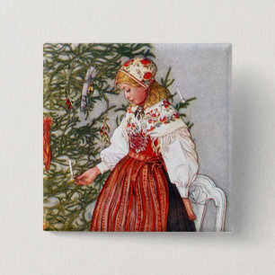 Pin del botón del árbol de navidad de Carl Larss