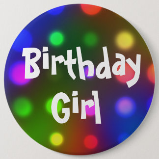Pin del botón del chica del cumpleaños