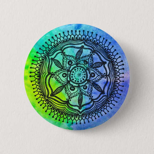 Pin. del botón del diseño de la mandala de la (Anverso)