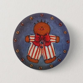 Pin del botón del muchacho del pan de jengibre