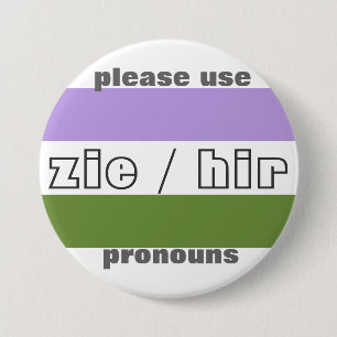 Pin del botón del pronombre de Zie/Hir