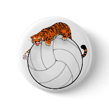Pin del botón del voleibol del tigre