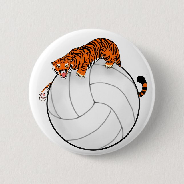 Pin del botón del voleibol del tigre (Anverso)