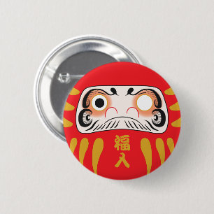 Pin del botón japonés Daruma (un ojo)