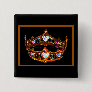 Pin del botón negro Reina de los corazones Corona