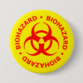 Pin del botón rojo de advertencia de riesgo biológ