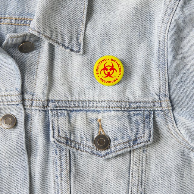 Pin del botón rojo de advertencia de riesgo biológ (In situ)