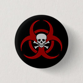 Pin del botón rojo del cielo de riesgo biológico