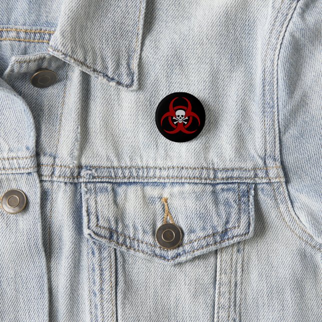 Pin del botón rojo del cielo de riesgo biológico (In situ)