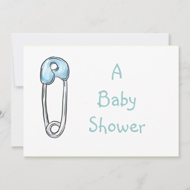 PIn del pañal, invitación de Baby Shower (Anverso)