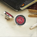 Pin Elegante 42° Aniversario del Boda Jasper<br><div class="desc">Celebra su 42 aniversario de boda jasper con estilo con este pin conmemorativo de solapa! Las elegantes letras blancas en los fondos rojos y negros de cerezo de mármol añaden un toque memorable a esta ocasión especial y un hito extraordinario. Personaliza con las iniciales y fechas del matrimonio de la...</div>