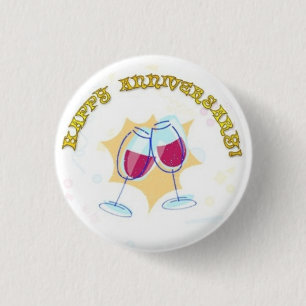 Pin feliz del botón del aniversario