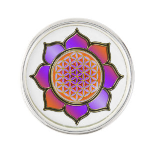 Pin Flor de vida / Blume des Lebens - Lotus violet