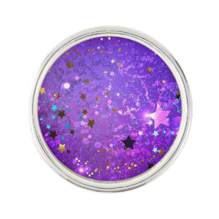 Pin Fondo de Relieve metalizado púrpura con estrellas