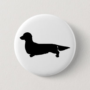 Pin largo del botón del Dachshund del pelo