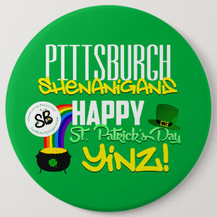 Pin mega 2 del botón de Yinz del día de St Patrick