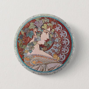 Pin redondo del botón de Nouveau del arte de la