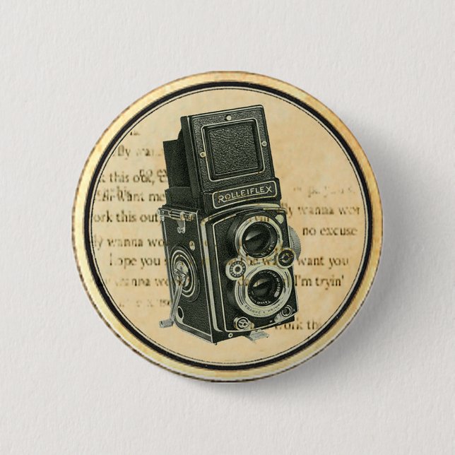 Pin retro del botón del fotógrafo de la cámara del (Anverso)