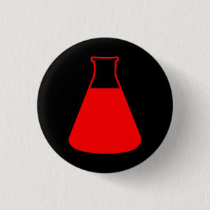 Pin rojo del botón de la química del frasco de