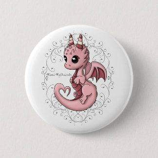 Pin rosado del botón del dragón del amor