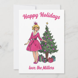 Pin Up Chica Navidades Tarjetas