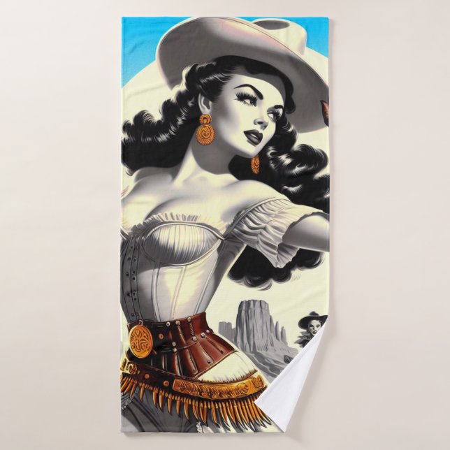 Pin-up retro occidental (Toalla de baño)