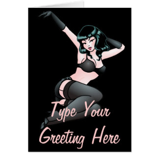 Pin Up Tarjeta Chica Tarjetas de Jazz Retro Person