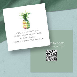 Piña acuarela de plantilla de tarjetas de presenta