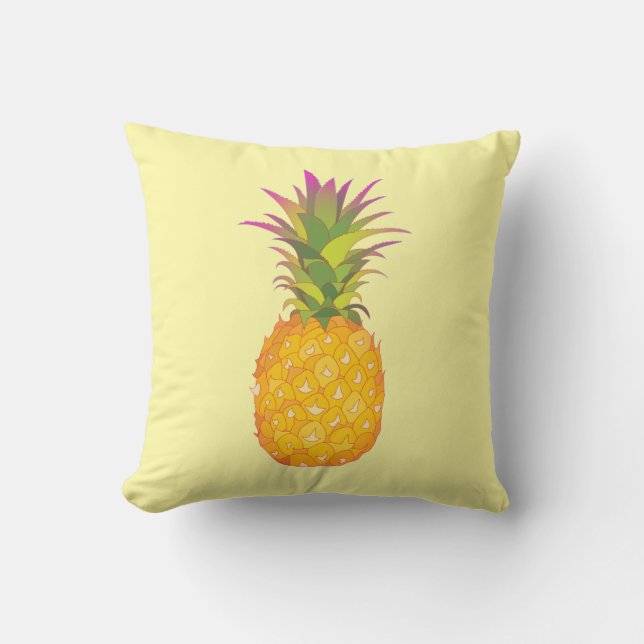 Piña - almohada tropical amarilla (Anverso)