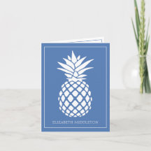 Piña Blanca Elegante sobre Azul