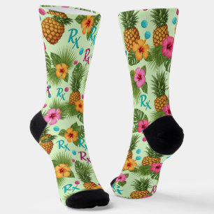 Piña tropical, calcetines de farmacia Hibiscus y R