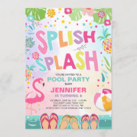 Piña tropical del flamenco de la invitación de la