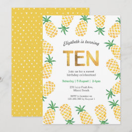 Piña tropical Invitación a cumplir 10 años