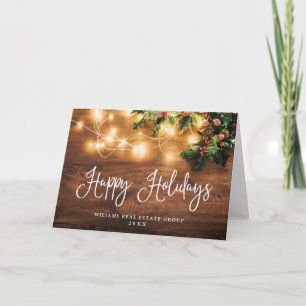 Piñas de Navidad Rústica Tarjeta de Saludo Corpora