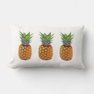 Piñas en Almohada Lumbar Blanca