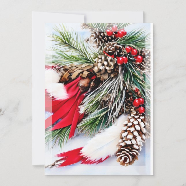 Piñas y plumas Navidad presupuesto (Anverso)