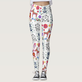 Pinata de Alpaca con Casa Azul y Flores Leggings