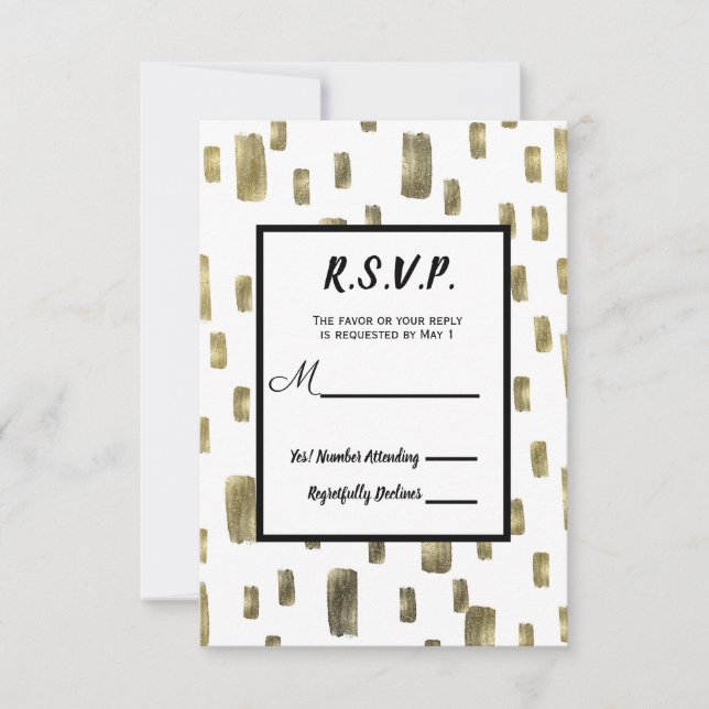 Pincel de pintura moderno oro cobre bronce RSVP re (Anverso)