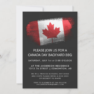 Pincel espumoso Canadá Día Invitación a barbacoa