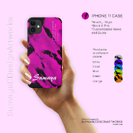 Pincel Funda para iPhone 11 negro y rosa | PERSONA