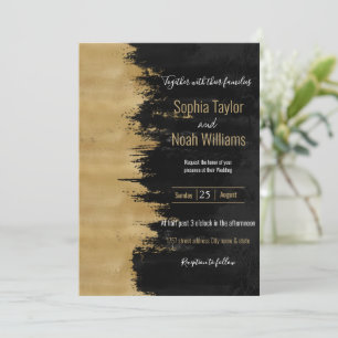 Pincel negro de oro moderno Pintura abstracta