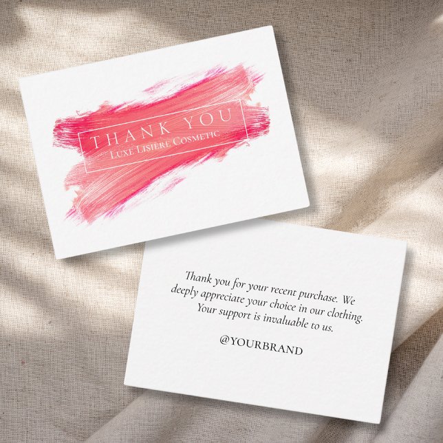 Pincel rosa Gracias Por Comprar Tarjeta Insertar (Subido por el creador)