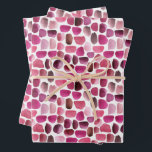 Pincel rosa parpadea hojas de papel de ajuste<br><div class="desc">Tonos de rosa a rojo pinceladas de brocha de color agua en sábanas de papel blanco de envoltura,  divertido para cualquier ocasión.</div>