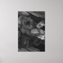 Pinceladas en negro y gris sobre lienzo