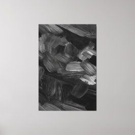 Pinceladas en negro y gris sobre lienzo
