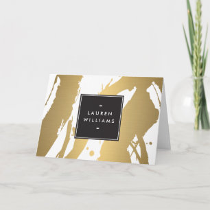 Pinceles de oro elegantes y abstractos II Notecard