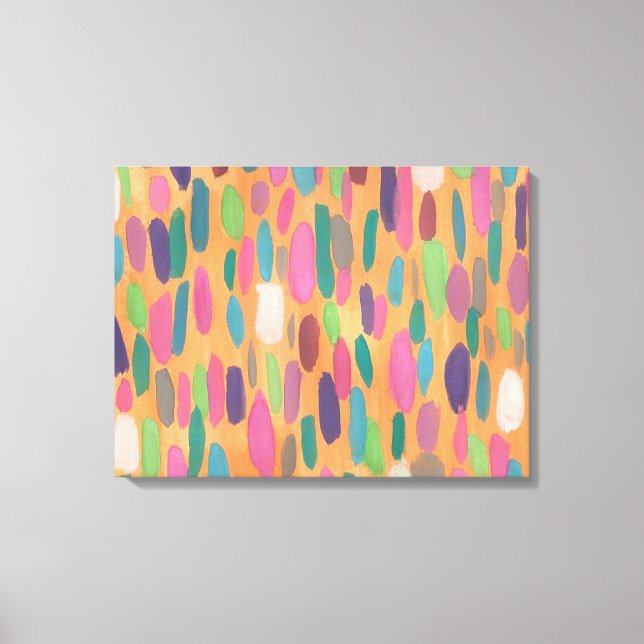 Pinceles naranjas Resumen Arte de tela (Anverso)