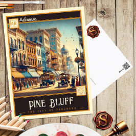 Pine Bluff, Arkansas | Tarjeta Postal Antigua